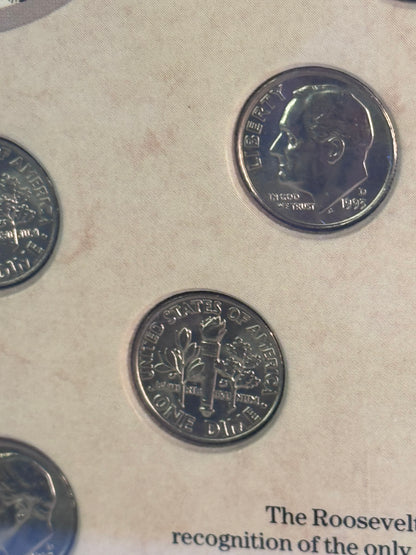 #30  Roosevelt Collection Framed Coin Set – Gold-Tone Roosevelt Dimes Display