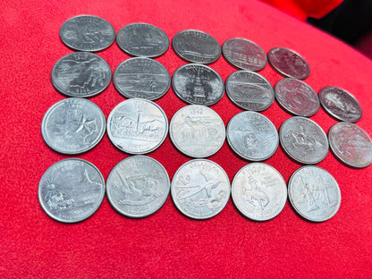 #11/5 STATE QUARTERS STARTER SET — 22 DIFFERENT (1999–2008) + 6 KENNEDY HALF DOLLARS IN CAPSULES (P/D/S)