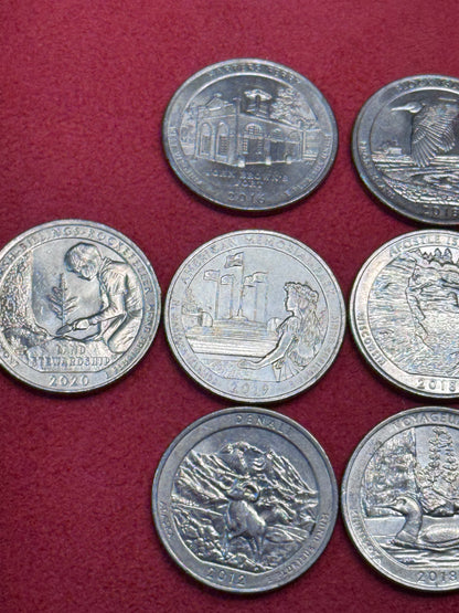 #11/6 America the Beautiful Quarters — 13 Different (2010–2021) + 6 Bonus Capsule Coins + Black Surprise Pouch