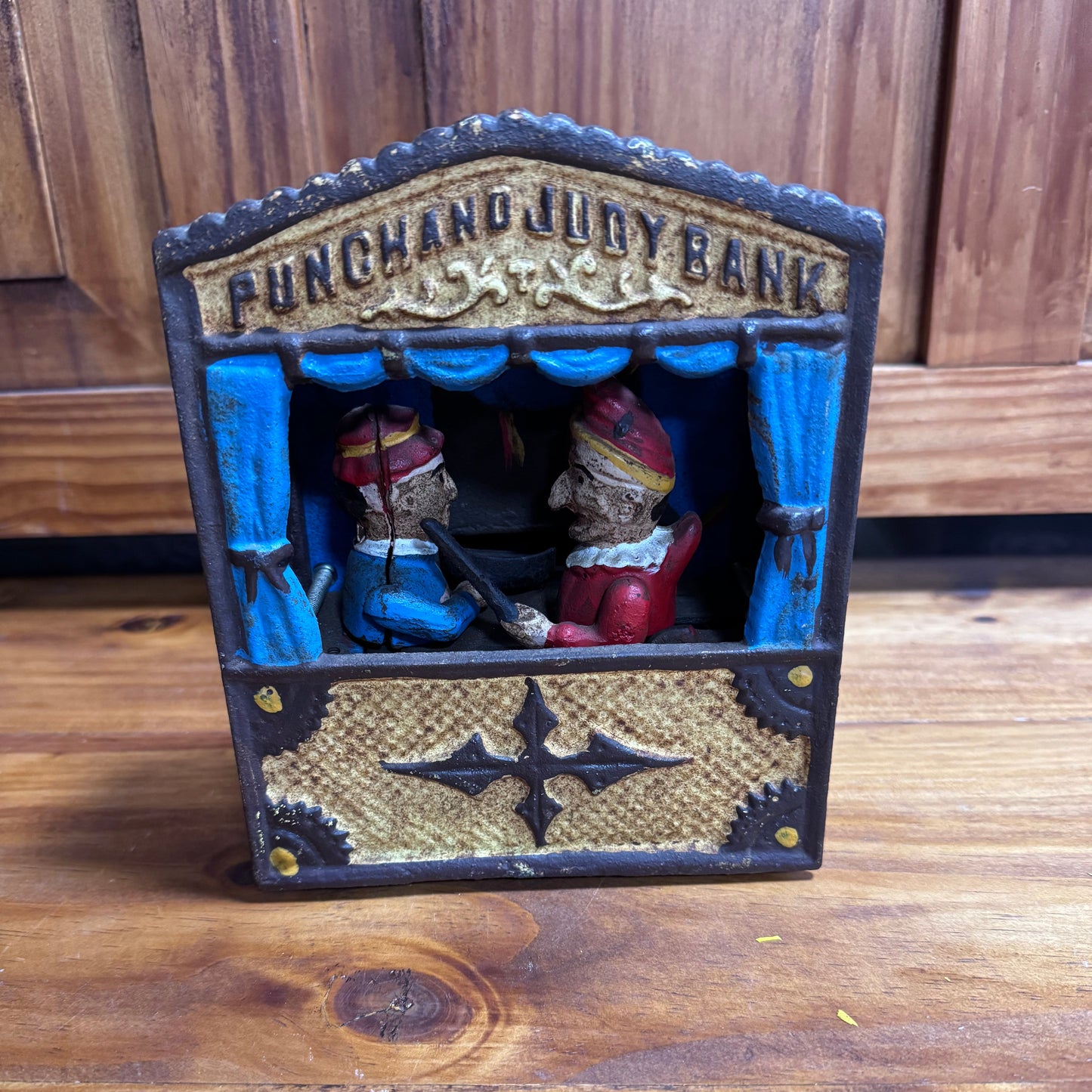 Vintage Punch and Judy Cast Iron Bank  4/43