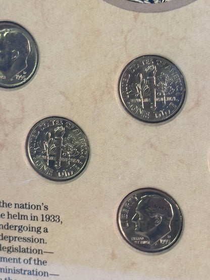 #30  Roosevelt Collection Framed Coin Set – Gold-Tone Roosevelt Dimes Display