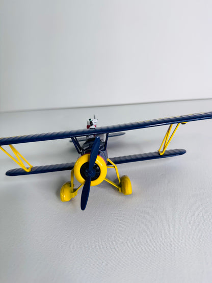 #35  Coca-Cola Polar Bear Biplane – Blue Die-Cast Metal Airplane