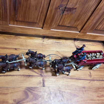 Antique Cast Iron 8 Horse Wagon Display 4/53