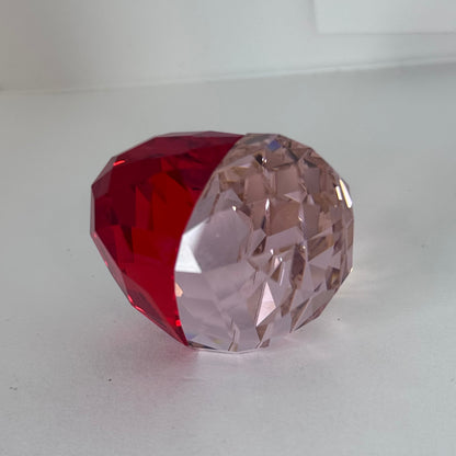 Swarovski Faceted Crystal Heart Figurine – Red & Clear Two-Tone  16/1