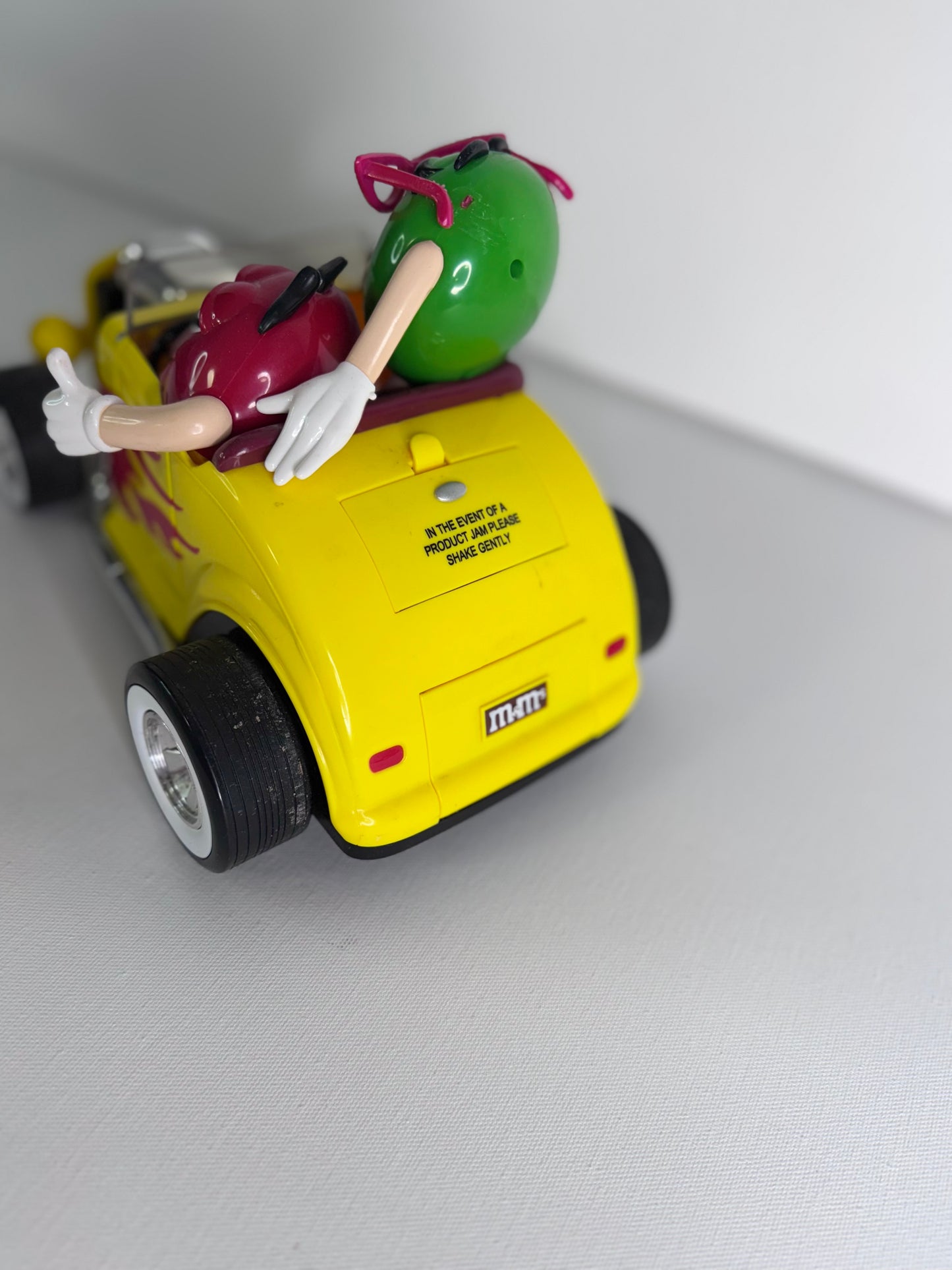 #37   Vintage M&M’s Candy Dispenser Set – Rebel Hot Rod Car & Blue Motorcycle with Sidecar