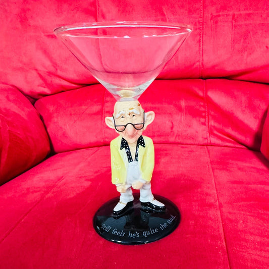 Westland Giftware Coots “Martini Stud” Novelty Martini Glass.Vintage Novelty Old Man Martini Cocktail Glass – Humorous Barware