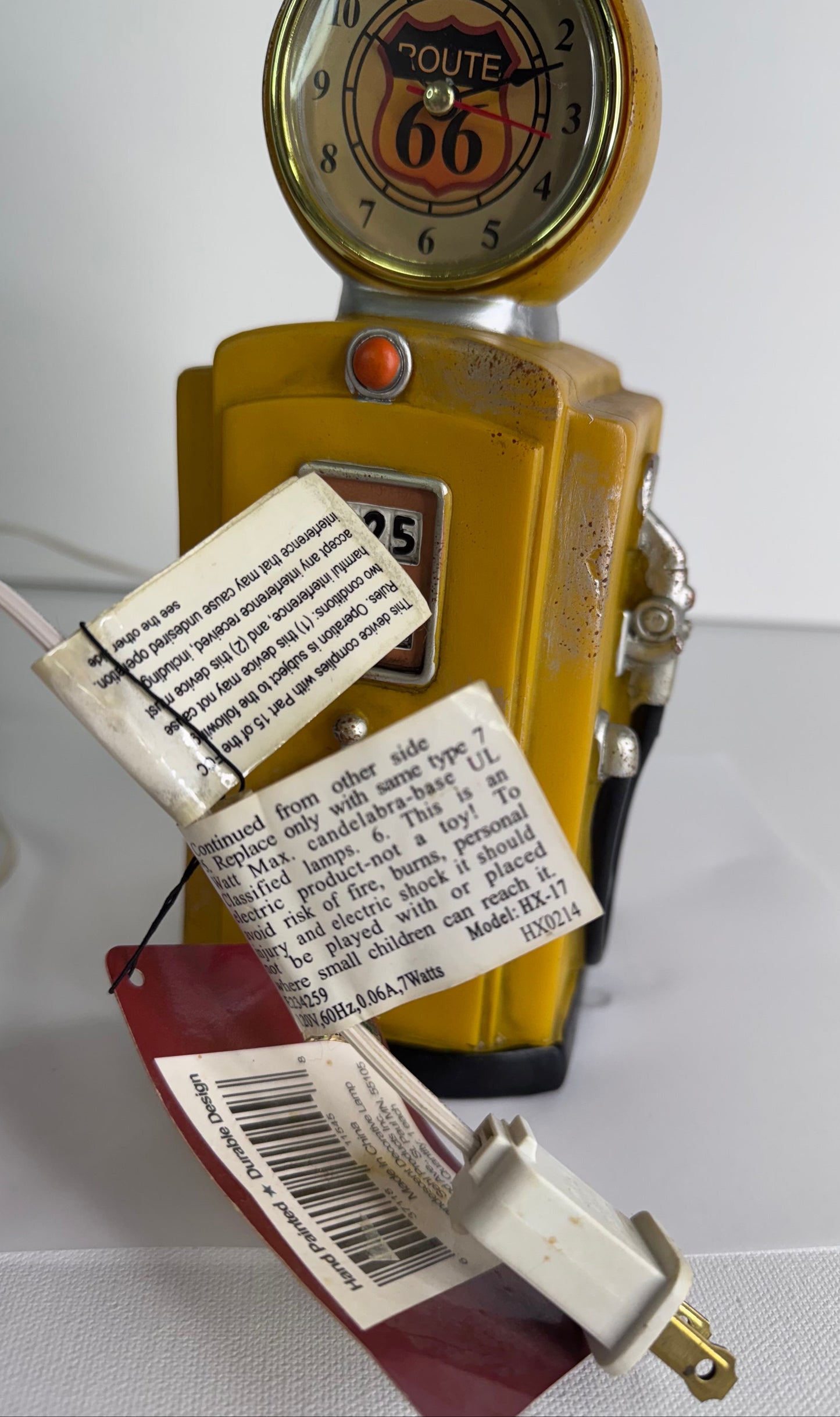 #26  Route 66 Gas Pump Night Light – Yellow Vintage Style Plug-In Lamp