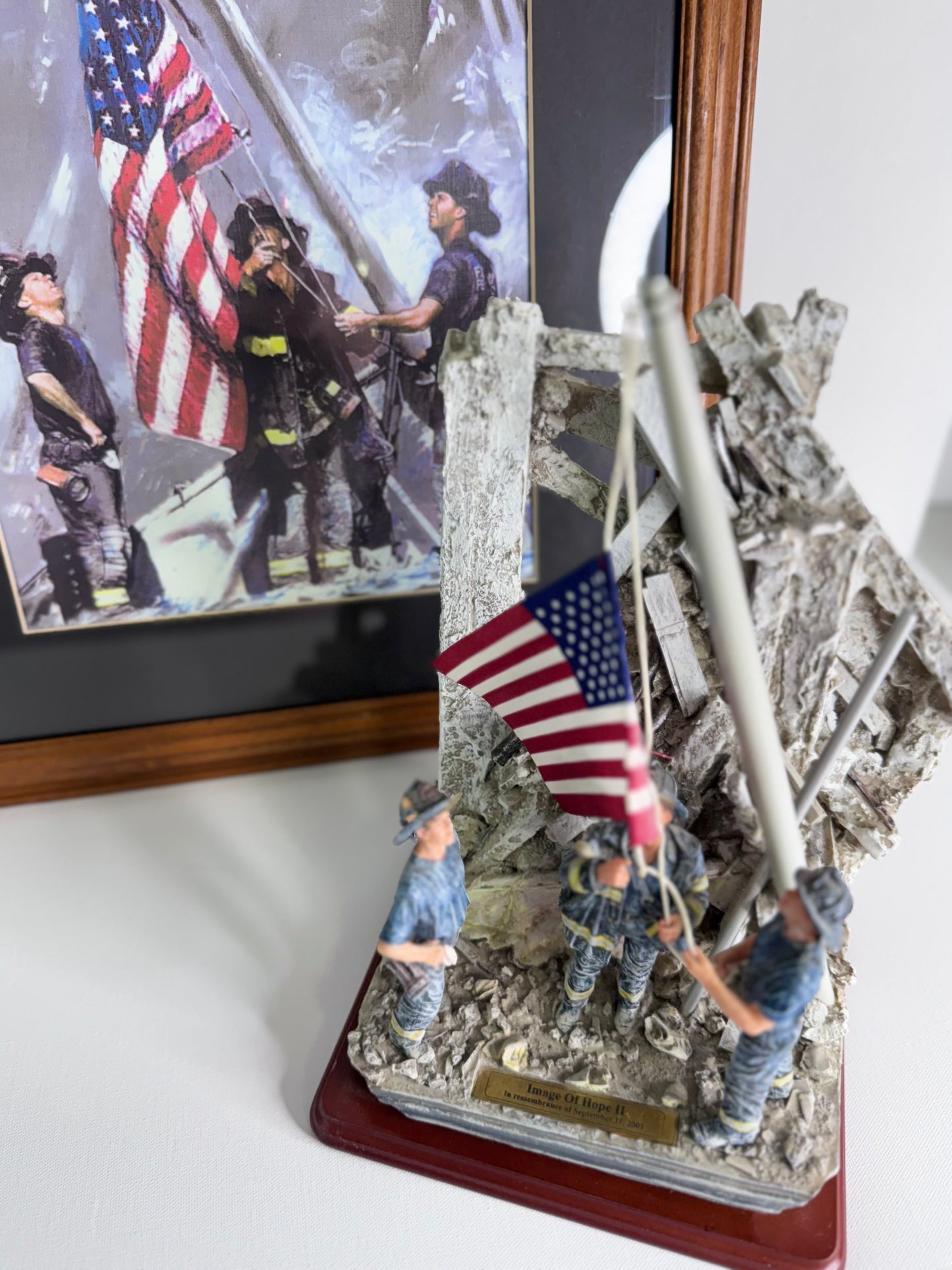 #33  Red Hats of Courage “Image of Hope II” 9/11 Firefighter Statue & Framed Print – Limited Edition 0680/2500