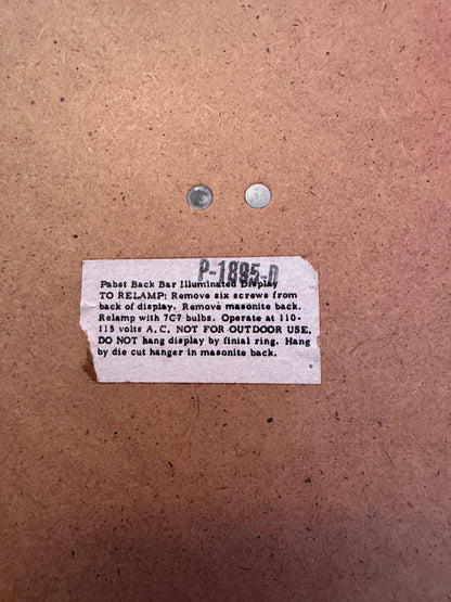 Vintage Pabst Blue Ribbon “Quality Since 1844” Lighted Sign