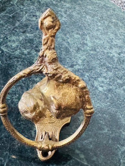 Vintage Brass Door Knocker – Kissing Couple Design