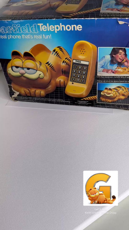 #22  Vintage Tyco Garfield Telephone – 1980s Cat Phone with Original Box