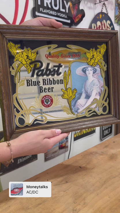 Pabst Blue Ribbon Beer Mirror Sign (14"x11")