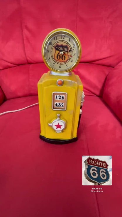 #26  Route 66 Gas Pump Night Light – Yellow Vintage Style Plug-In Lamp