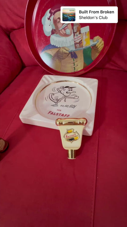 Falstaff Vintage Barware Collector Set – Tray, Ashtray, Salt & Pepper & Tap Handle